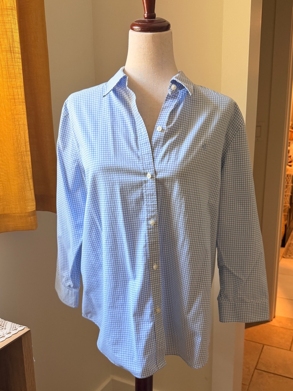 Ralph Lauren Light Blue Gingham Button-Down Shirt